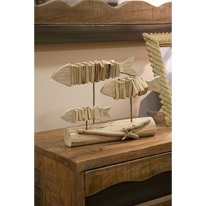 Mauro Ferretti decoratieve sculptuur vis 37x10x24 naturel