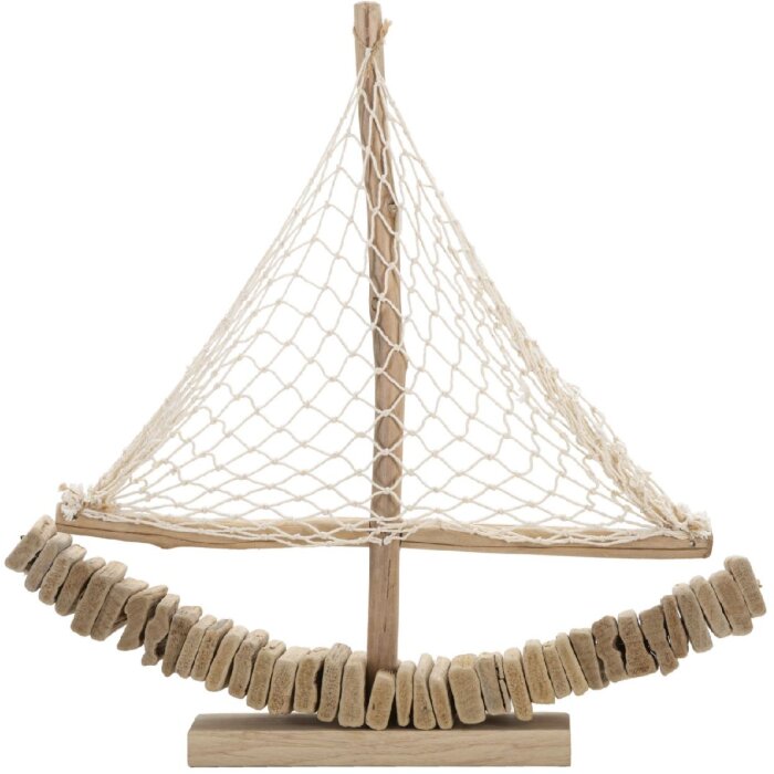 Mauro Ferretti decoratieve zeilboot 45x7x45 naturel