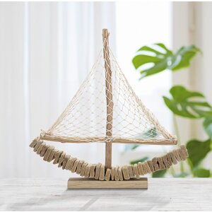 Mauro Ferretti decoratieve zeilboot 45x7x45 naturel