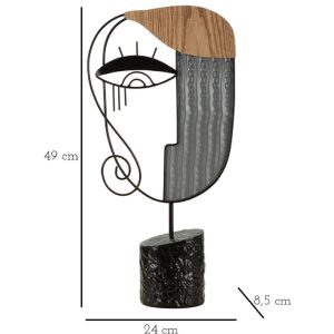 Mauro Ferretti sculptuur Picassy 24x8.5x49 zwart naturel