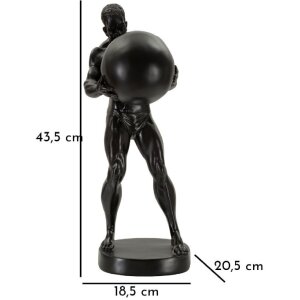 Mauro Ferretti beeld Atlas 18,5x20,5x43,5 cm zwart