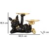 Mauro Ferretti decoratief beeldje hond Rover met dienblad 23,5x13x18,5 cm zwart goud
