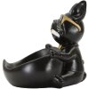 Mauro Ferretti decoratief beeldje hondenbal met kom 18,5x20,5x20 cm zwart goud