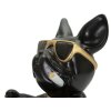 Mauro Ferretti decoratief beeldje hondenbal met kom 18,5x20,5x20 cm zwart goud