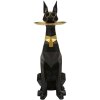 Mauro Ferretti decoratief beeldje hond Ory met dienblad 30x64x91 cm zwart goud