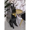 Mauro Ferretti decoratief beeldje hond Ory met dienblad 30x64x91 cm zwart goud