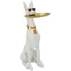 Mauro Ferretti decoratieve sculptuur hond Ory met dienblad 27x51x74 cm witgoud