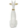 Mauro Ferretti decoratieve sculptuur hond Ory met dienblad 27x51x74 cm witgoud
