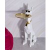 Mauro Ferretti decoratieve sculptuur hond Ory met dienblad 27x51x74 cm witgoud