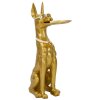 Mauro Ferretti decoratieve sculptuur hond Pit met dienblad 30x64x91 cm goud