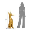 Mauro Ferretti decoratieve sculptuur hond Pit met dienblad 30x64x91 cm goud