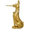 Mauro Ferretti decoratieve sculptuur hond Pit met dienblad 30x64x91 cm goud