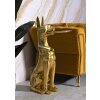 Mauro Ferretti decoratieve sculptuur hond Pit met dienblad 30x64x91 cm goud