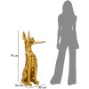 Mauro Ferretti decoratieve sculptuur hond Pit met dienblad 30x64x91 cm goud