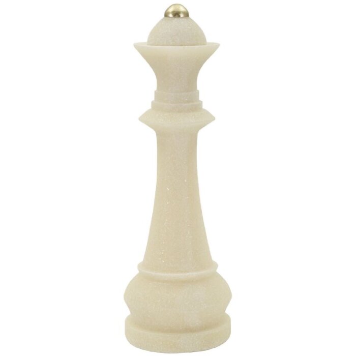 Mauro Ferretti decoratief beeldje schaakkoningin Quarzy Ø12x36 cm witgoud