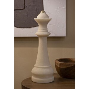 Mauro Ferretti decoratief beeldje schaakkoningin Quarzy Ø12x36 cm witgoud