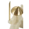 Mauro Ferretti decoratief beeldje Samurai Oda Quarzy 17x7,5x18,5 cm witgoud