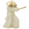 Mauro Ferretti decoratief beeldje Samurai Toku Quarzy 34x12x30 cm witgoud