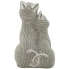 Mauro Ferretti decoratief beeldje van een paar Sparky katten 13x10x21 cm zilver