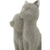 Mauro Ferretti decoratief beeldje van een paar Sparky katten 13x10x21 cm zilver