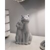 Mauro Ferretti decoratief beeldje van een paar Sparky katten 13x10x21 cm zilver