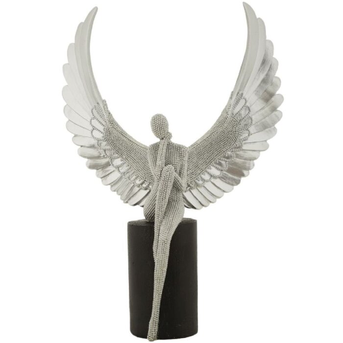 Mauro Ferretti decoratiefiguur engel Sparky 24x8x34 cm zilver zwart
