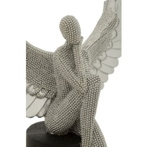 Mauro Ferretti decoratiefiguur engel Sparky 24x8x34 cm zilver zwart
