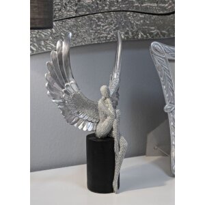 Mauro Ferretti decoratiefiguur engel Sparky 24x8x34 cm zilver zwart