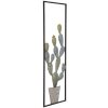 Mauro Ferretti wanddecoratie cactus lijst 31x2,5x90 cm groen lichtblauw