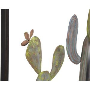 Mauro Ferretti wanddecoratie cactus lijst 50x1,3x50 cm groen lichtblauw