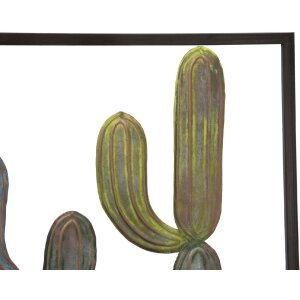 Mauro Ferretti wanddecoratie cactus lijst 50x1,3x50 cm groen lichtblauw