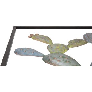 Mauro Ferretti wanddecoratie cactus lijst 50x1,3x50 cm groen lichtblauw