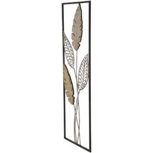 Mauro Ferretti wanddecoratie bladeren 30,5x1,9x91 cm goud zilver