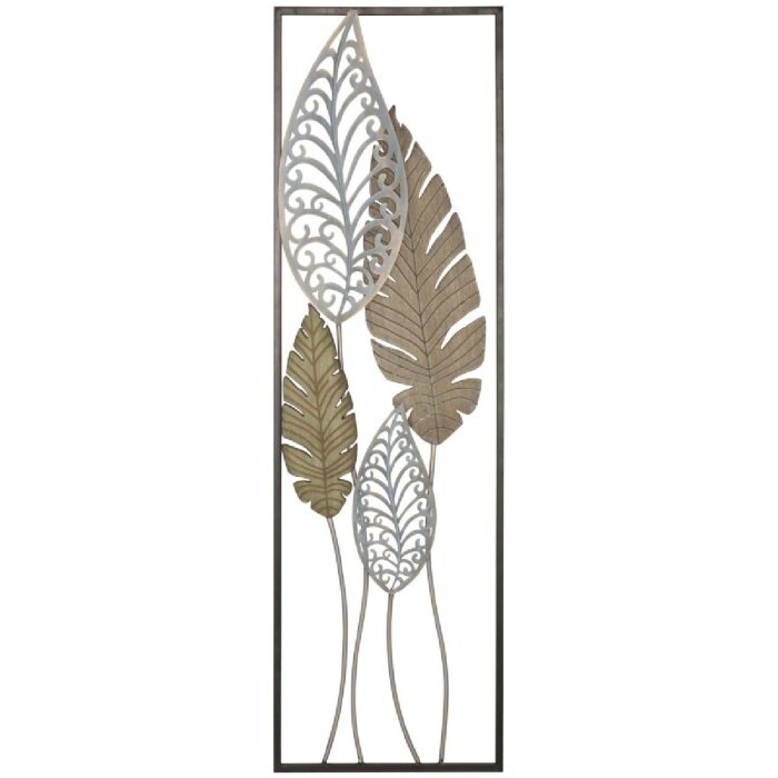 Mauro Ferretti wanddecoratie bladeren 30,5x2,5x99,5 cm goud zilver