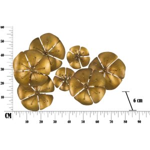 Mauro Ferretti wanddecoratie bloem Goldy 80x6x57 cm goudkleurig
