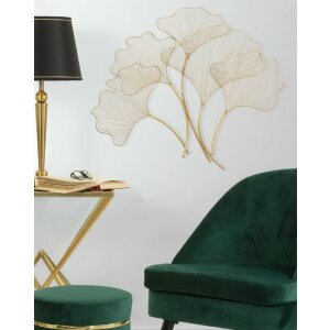 Mauro Ferretti wandpaneel Glam leaf 79x5x68 cm goudkleurig