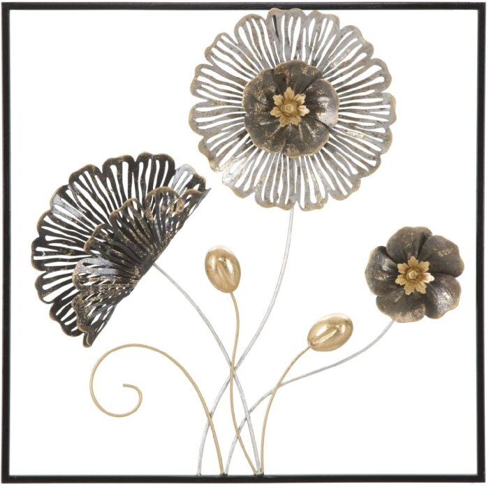 Mauro Ferretti wanddecoratie Vierkant 50x5,5x50 cm veelkleurig