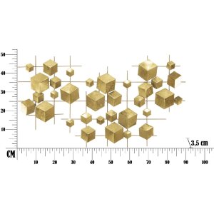 Mauro Ferretti wandpaneel Abstract 90,5x3,5x50 cm goudkleurig