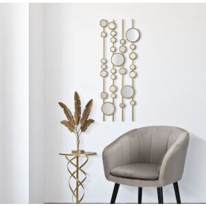 Mauro Ferretti wandpaneel Small Mirrors 35,5x1,5x90 cm goudkleurig