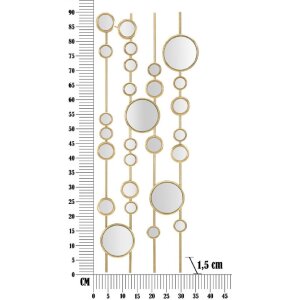 Mauro Ferretti wandpaneel Small Mirrors 35,5x1,5x90 cm goudkleurig