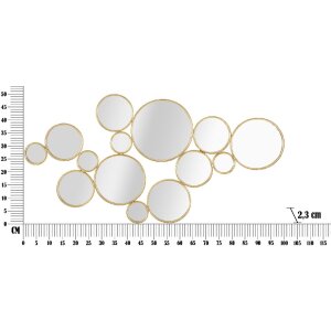 Mauro Ferretti wandpaneel met spiegels 100x2,3x51,5 cm goudkleurig