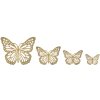 Mauro Ferretti wanddecoratie vlinders set 4 st. 35x2x2916x2x12 cm goudkleurig
