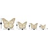 Mauro Ferretti wanddecoratie vlinders set 4 st. 35x2x2916x2x12 cm goudkleurig