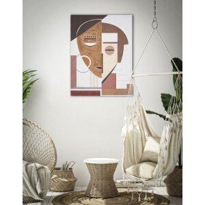 Mauro Ferretti muurschildering Etnisch Gezicht 60x2,7x80 cm veelkleurig