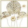 Mauro Ferretti wandpaneel gouden bloemen 50x5x50 cm goudkleurig