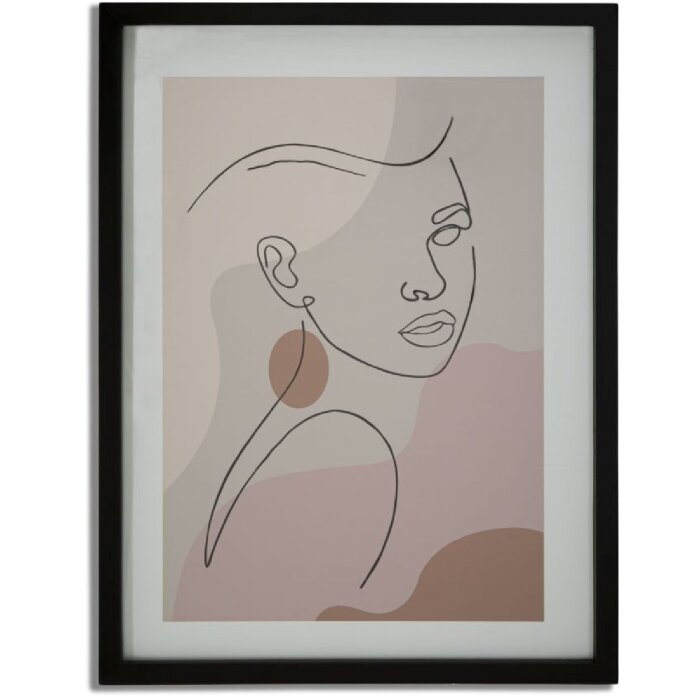Mauro Ferretti kunstdruk met lijst Face 35x2x47 cm veelkleurig
