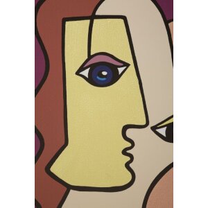 Mauro Ferretti muurschildering Face 60x3x90 cm veelkleurig