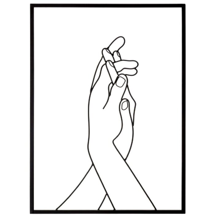 Mauro Ferretti wandpaneel Simply Hands 40x1x55 cm zwart