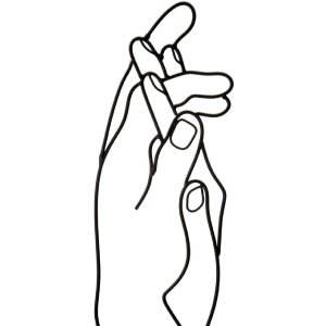 Mauro Ferretti wandpaneel Simply Hands 40x1x55 cm zwart