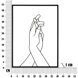 Mauro Ferretti wandpaneel Simply Hands 40x1x55 cm zwart